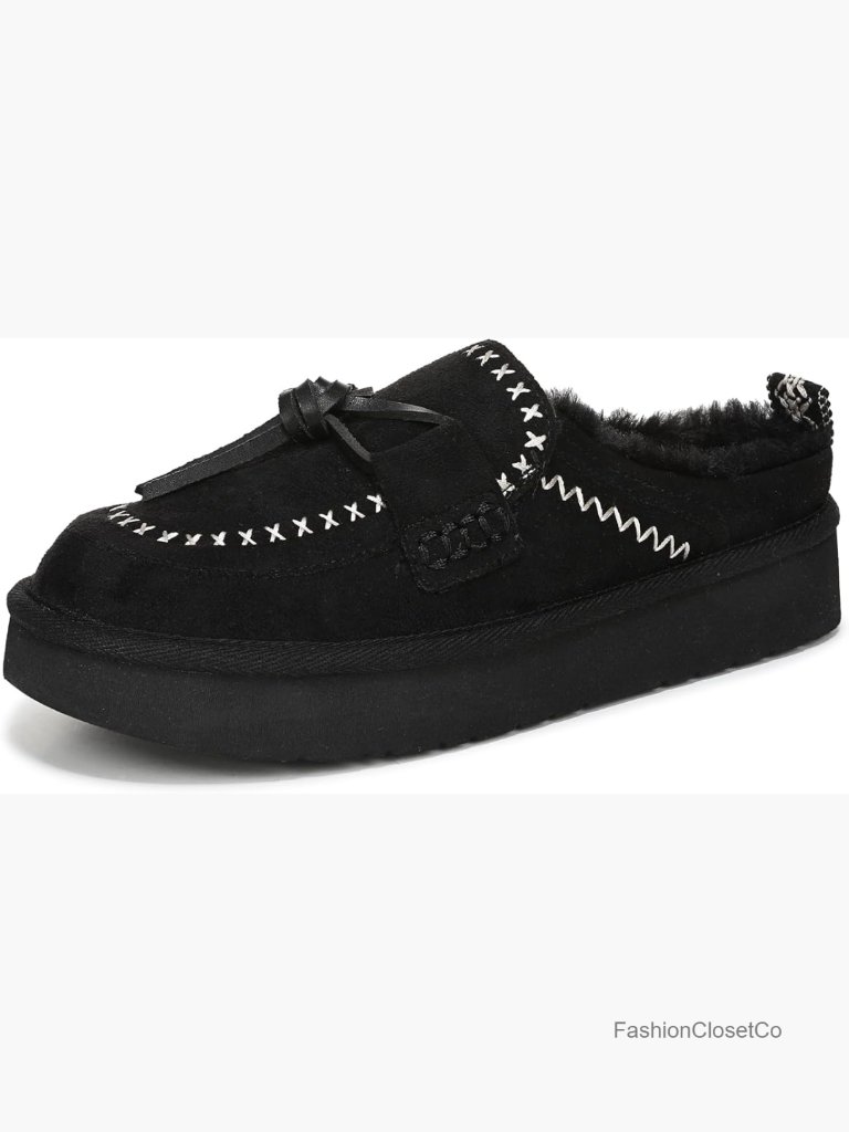 Mule/Clog With Faux Fur Lining And Platform Sole